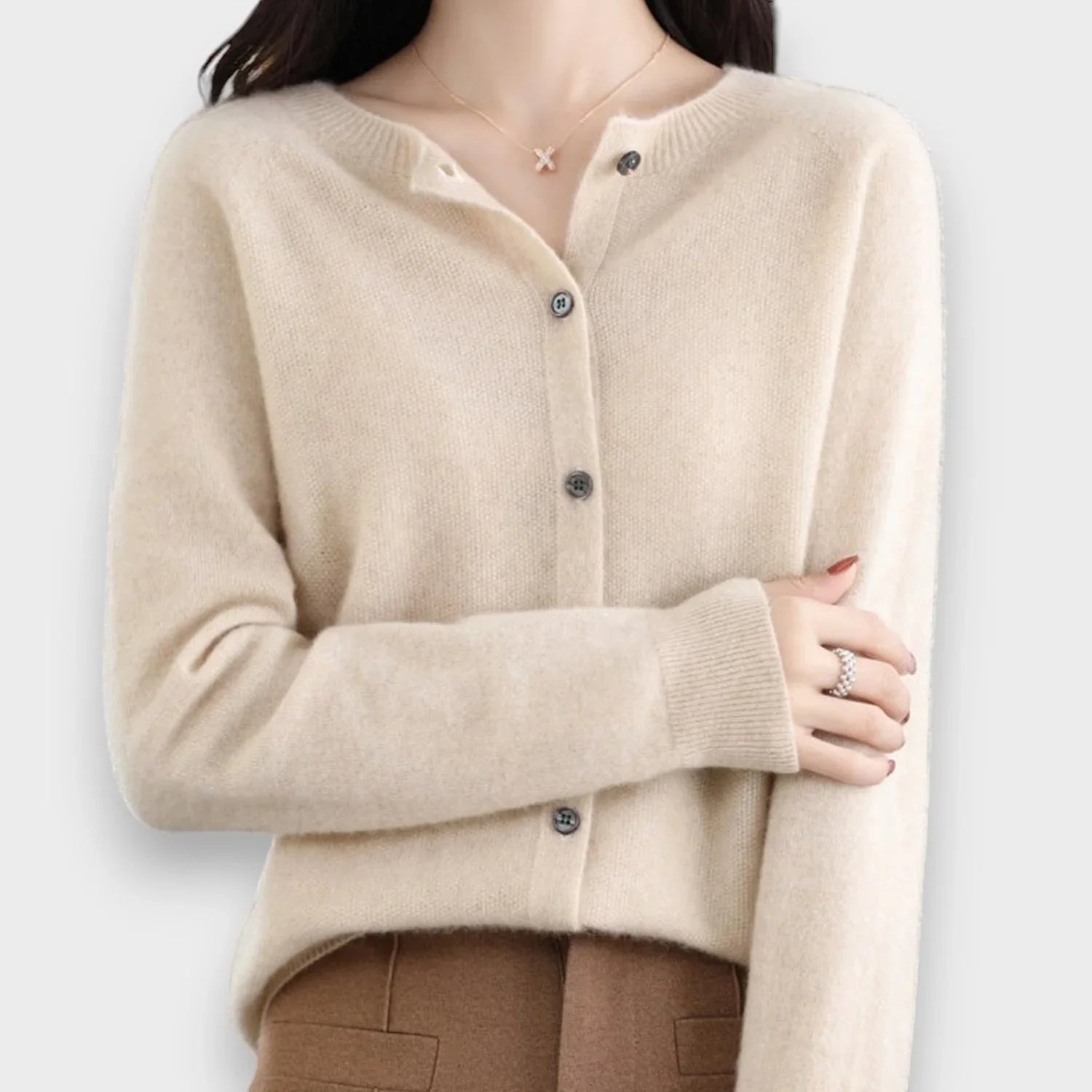 Elegant cardigan dam med knappar