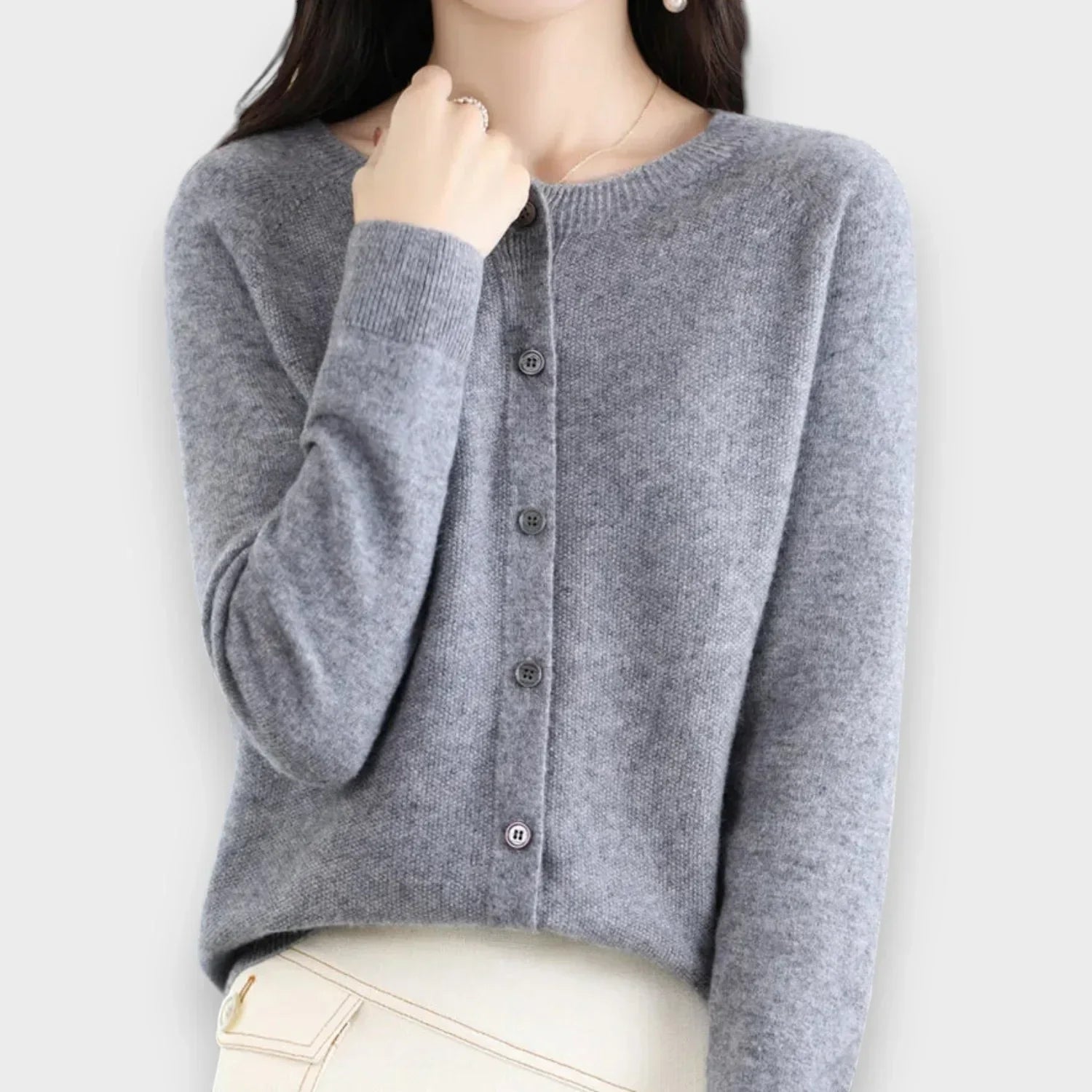 Elegant cardigan dam med knappar