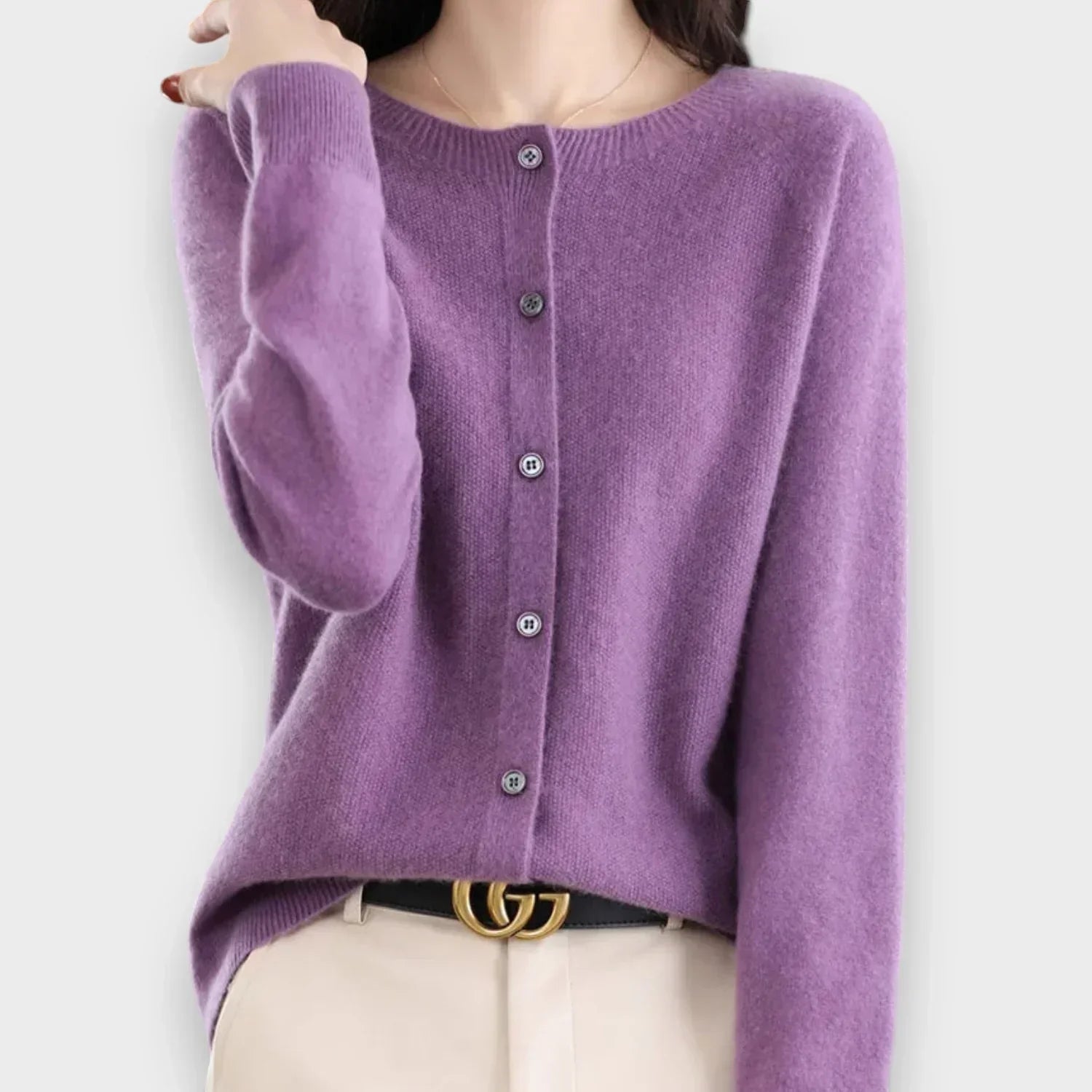 Elegant cardigan dam med knappar