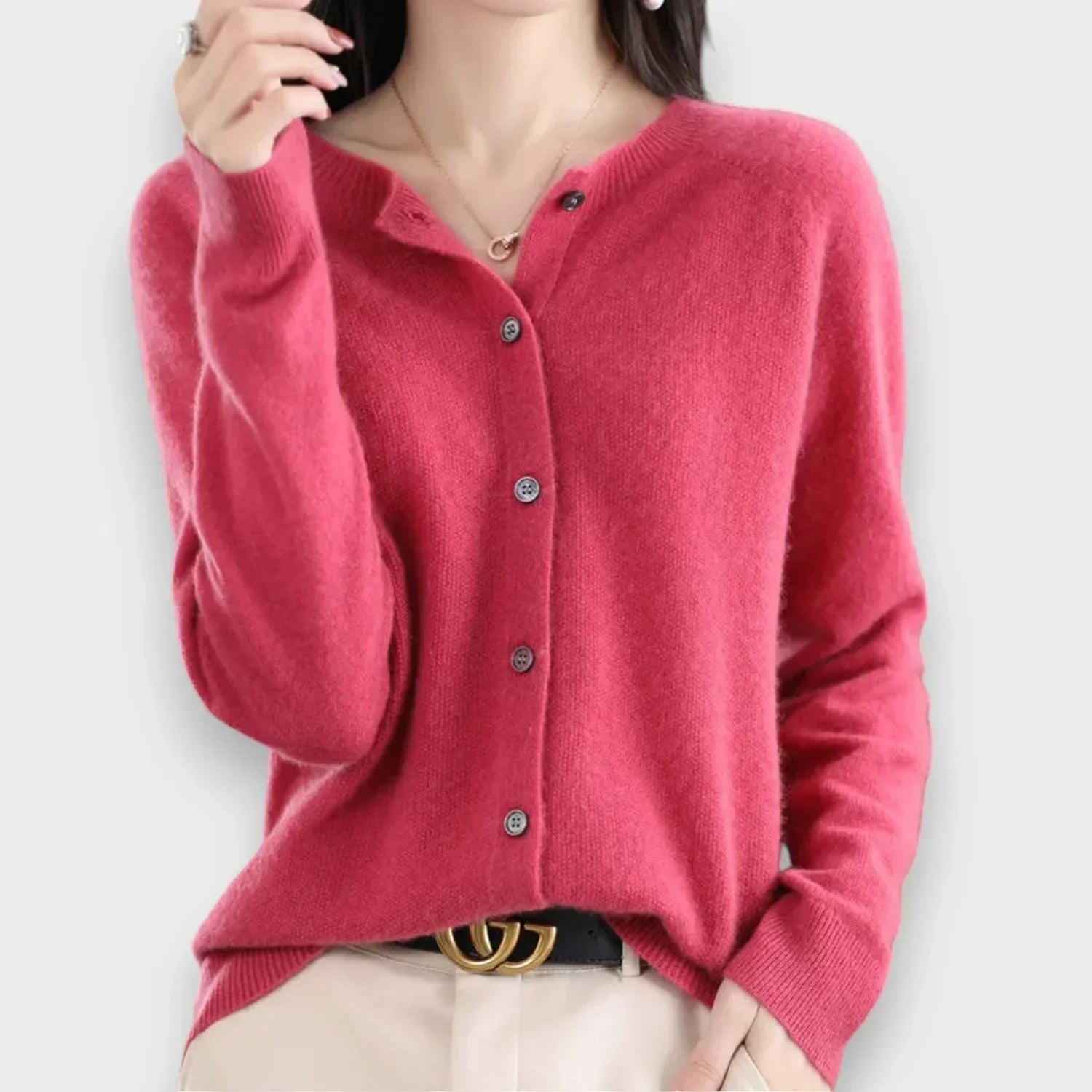 Elegant cardigan dam med knappar