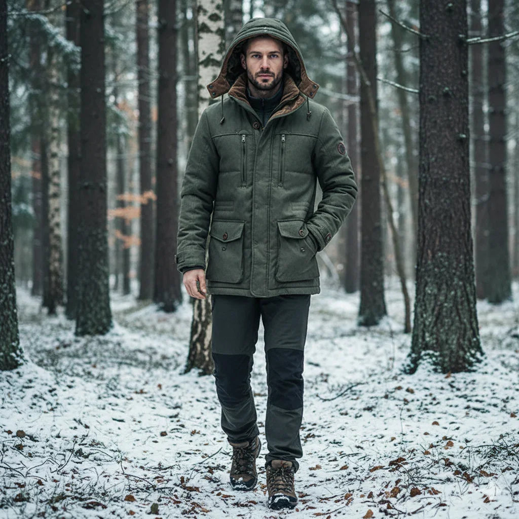 Vinterjacka Herr Fodrad Med Flera Fickor