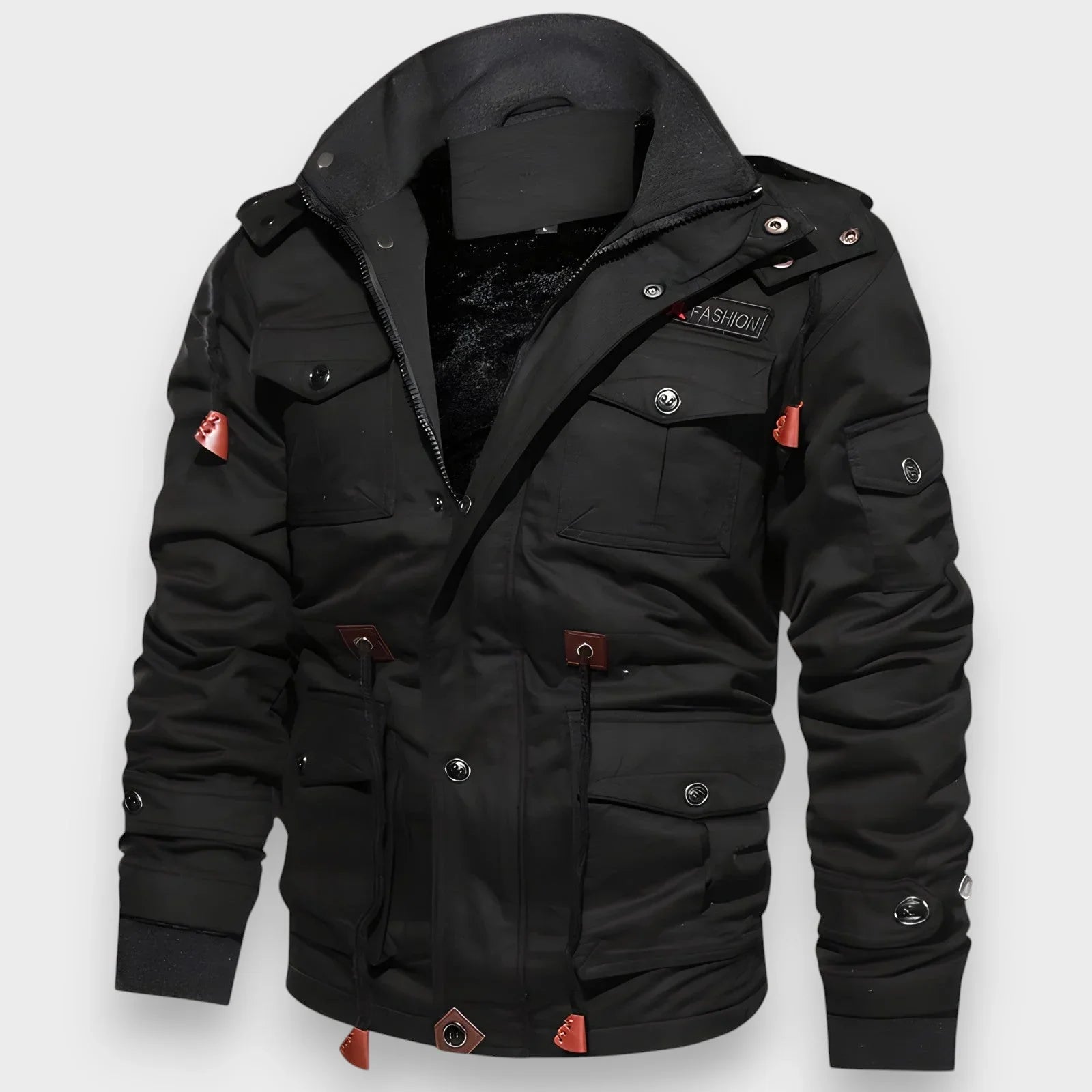 Praktisk varm vinterjacka herr med fickor