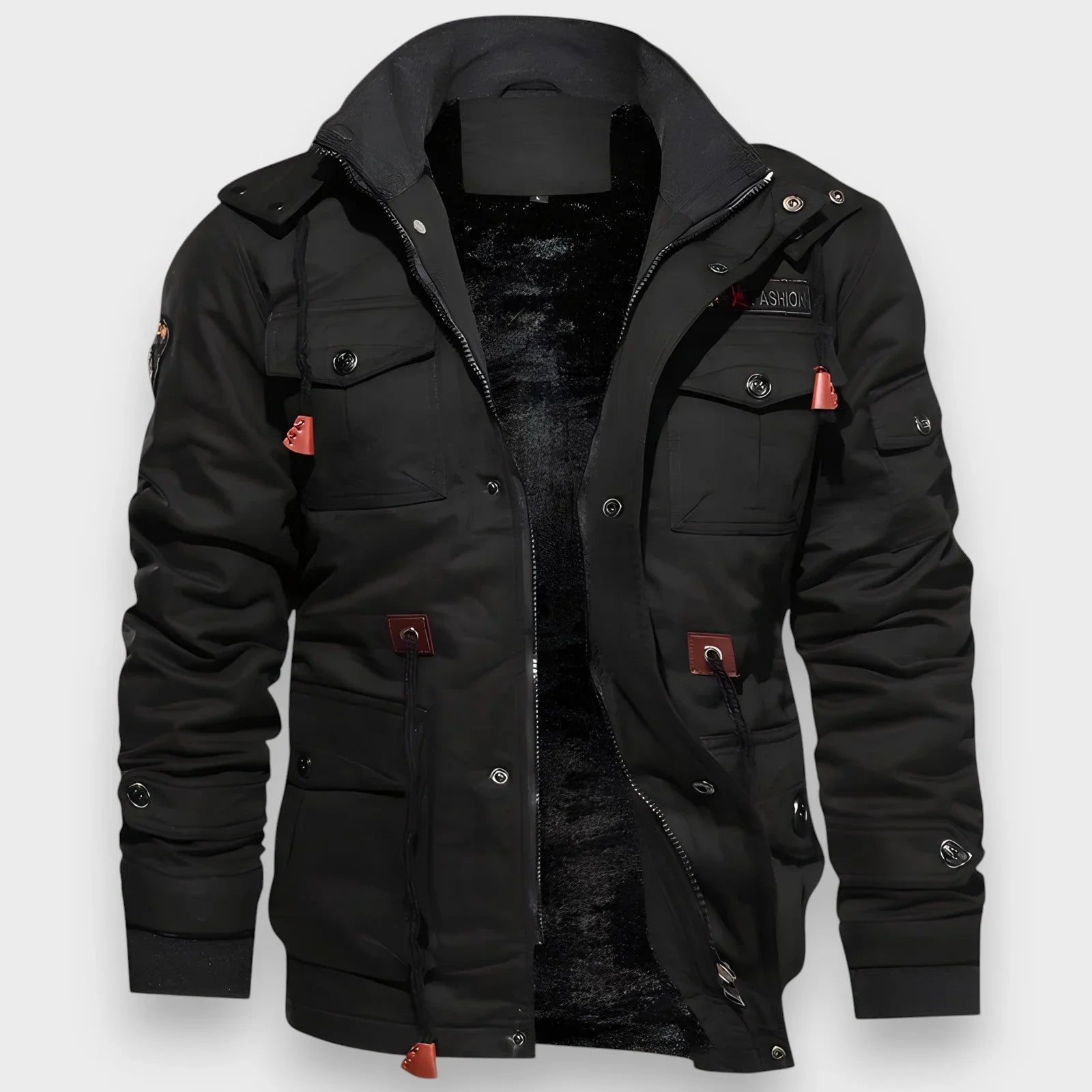 Praktisk varm vinterjacka herr med fickor