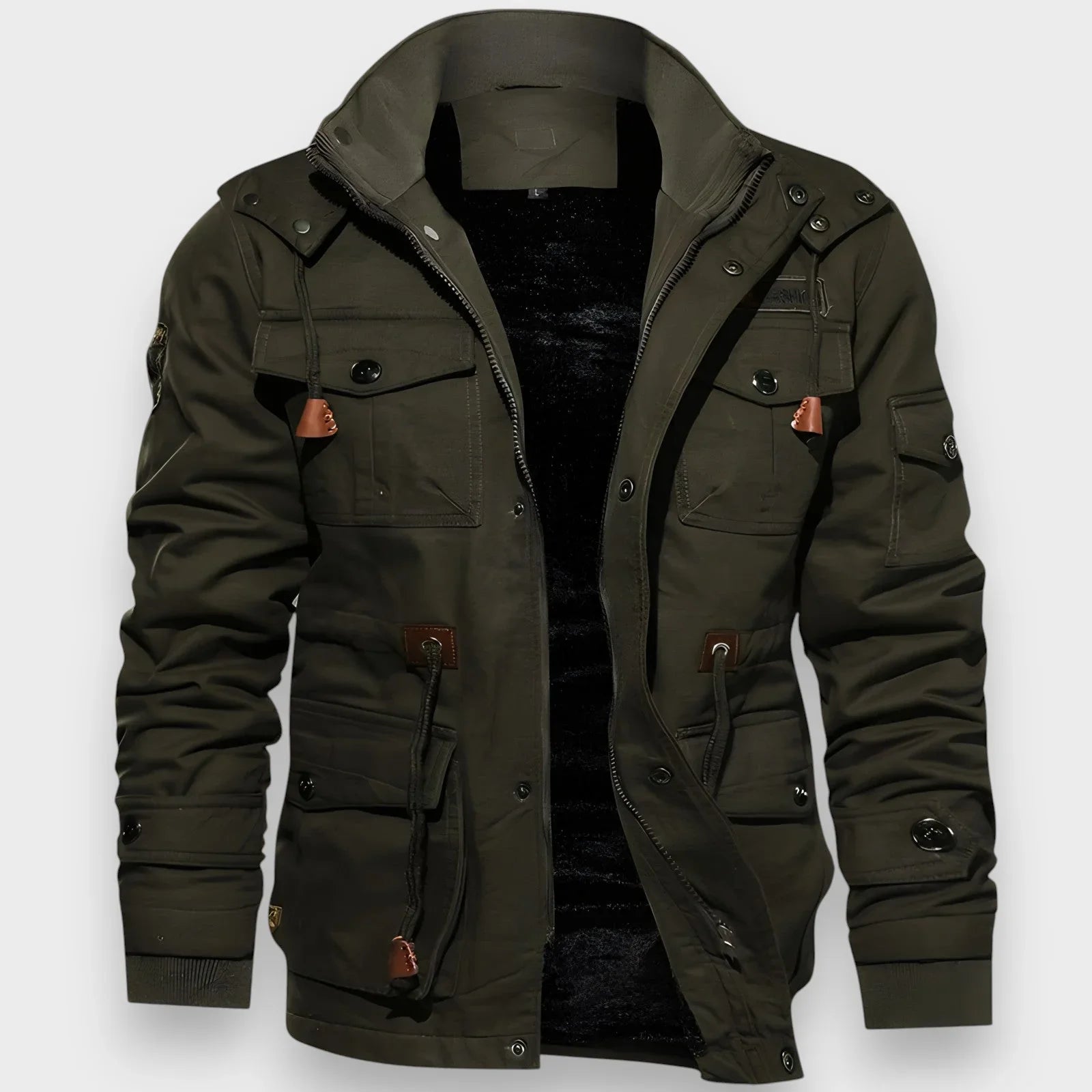 Praktisk varm vinterjacka herr med fickor