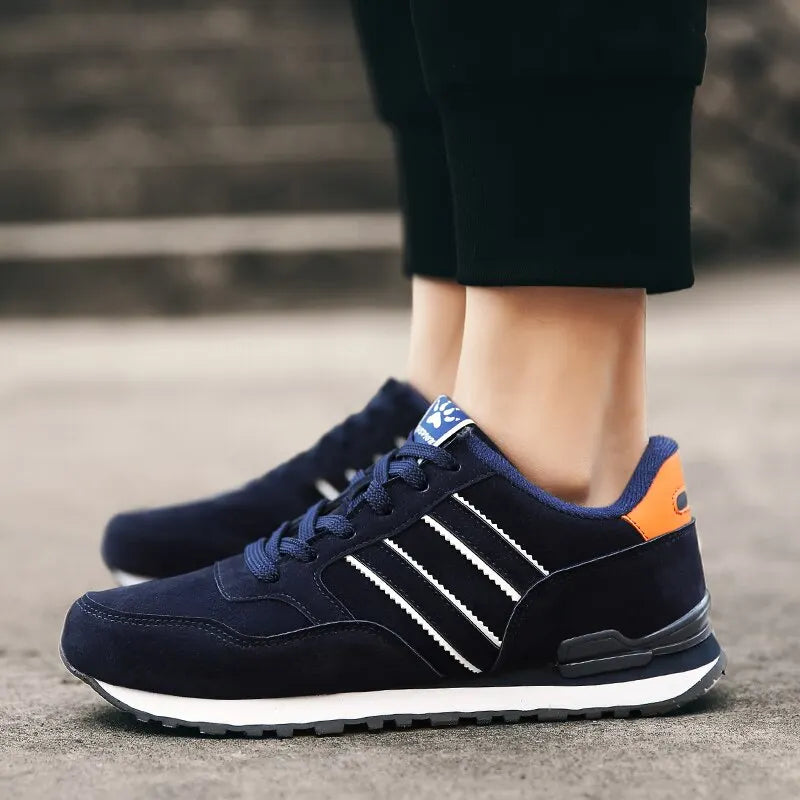 Herr Sneakers Andningsbara Lätta Textilier för Aktiv Livsstil