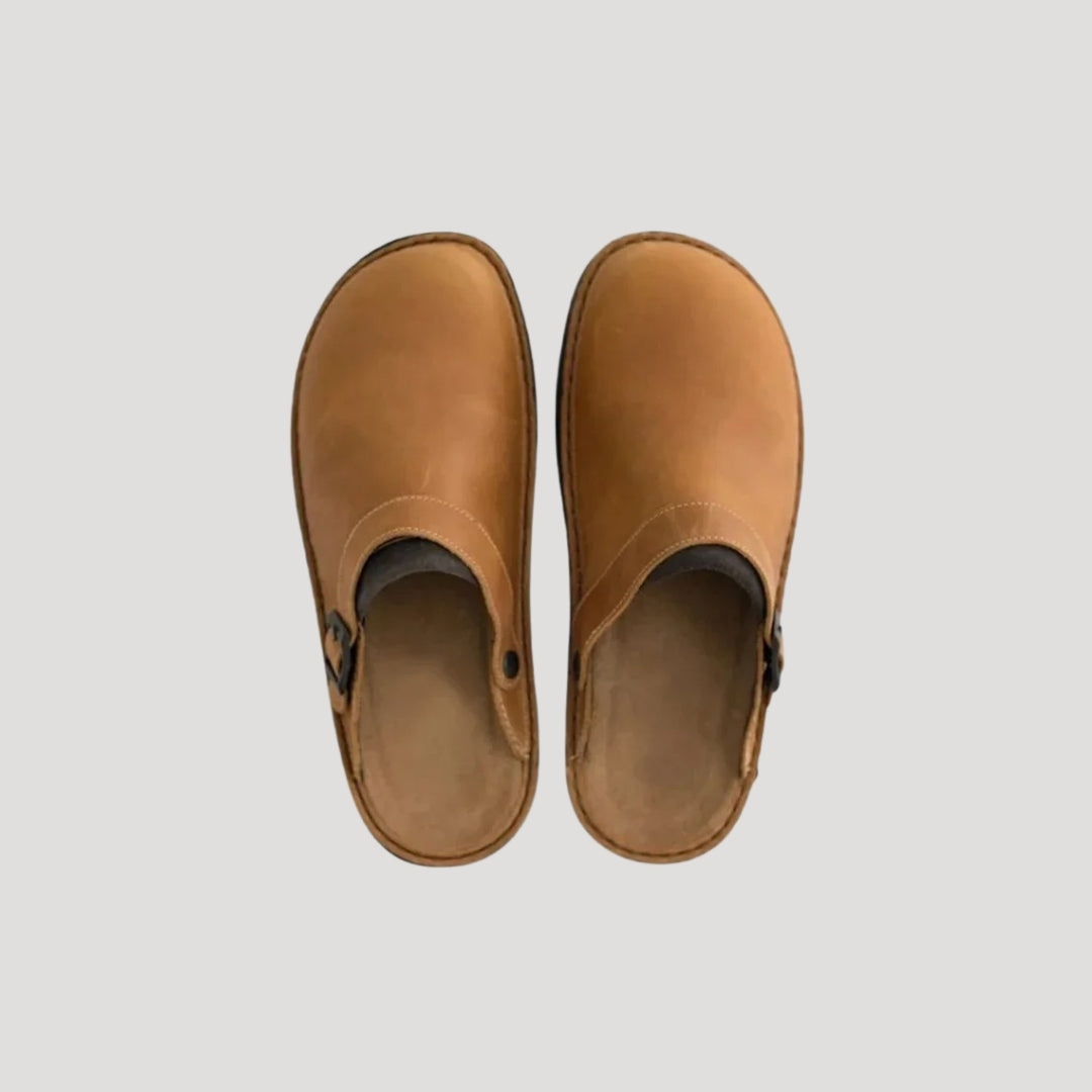 Herrens Läder Slip-On Clogs med Justerbart Band