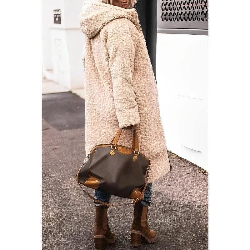 Lång Vinterjacka Dam Med Huva