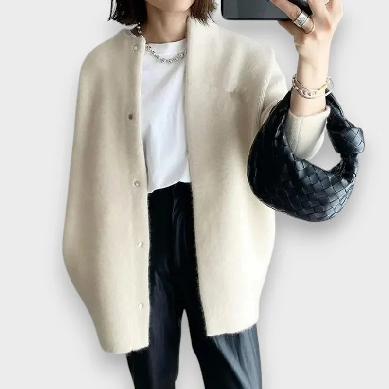 Lång cardigan dam med knappar