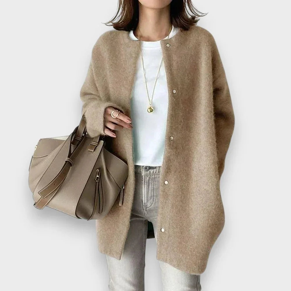 Lång cardigan dam med knappar