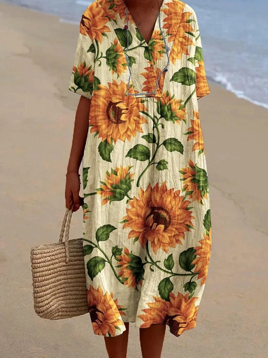 Ebba - Blommig sommarklänning med avslappnad elegans