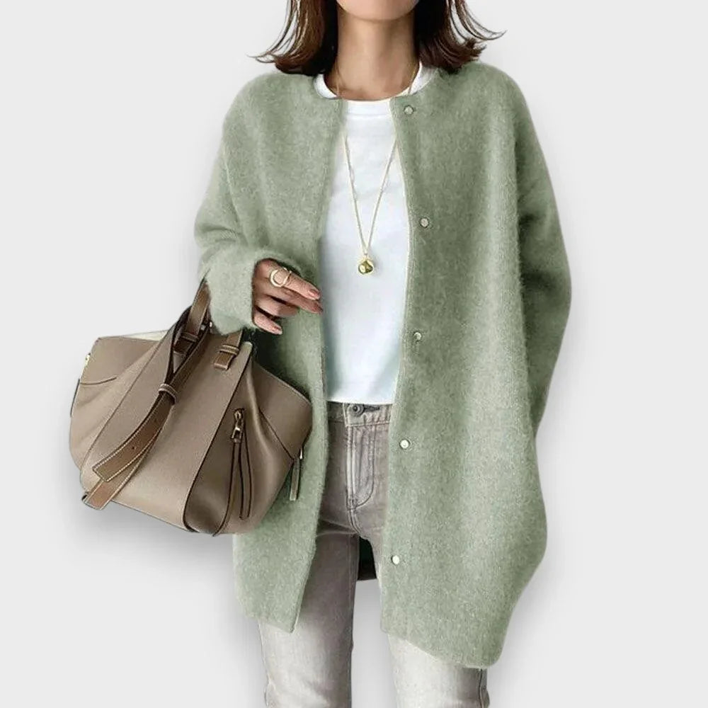 Lång cardigan dam med knappar