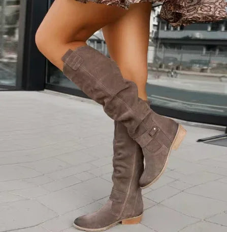 Stövlar Dam Knähöga Med Bekväm Passform