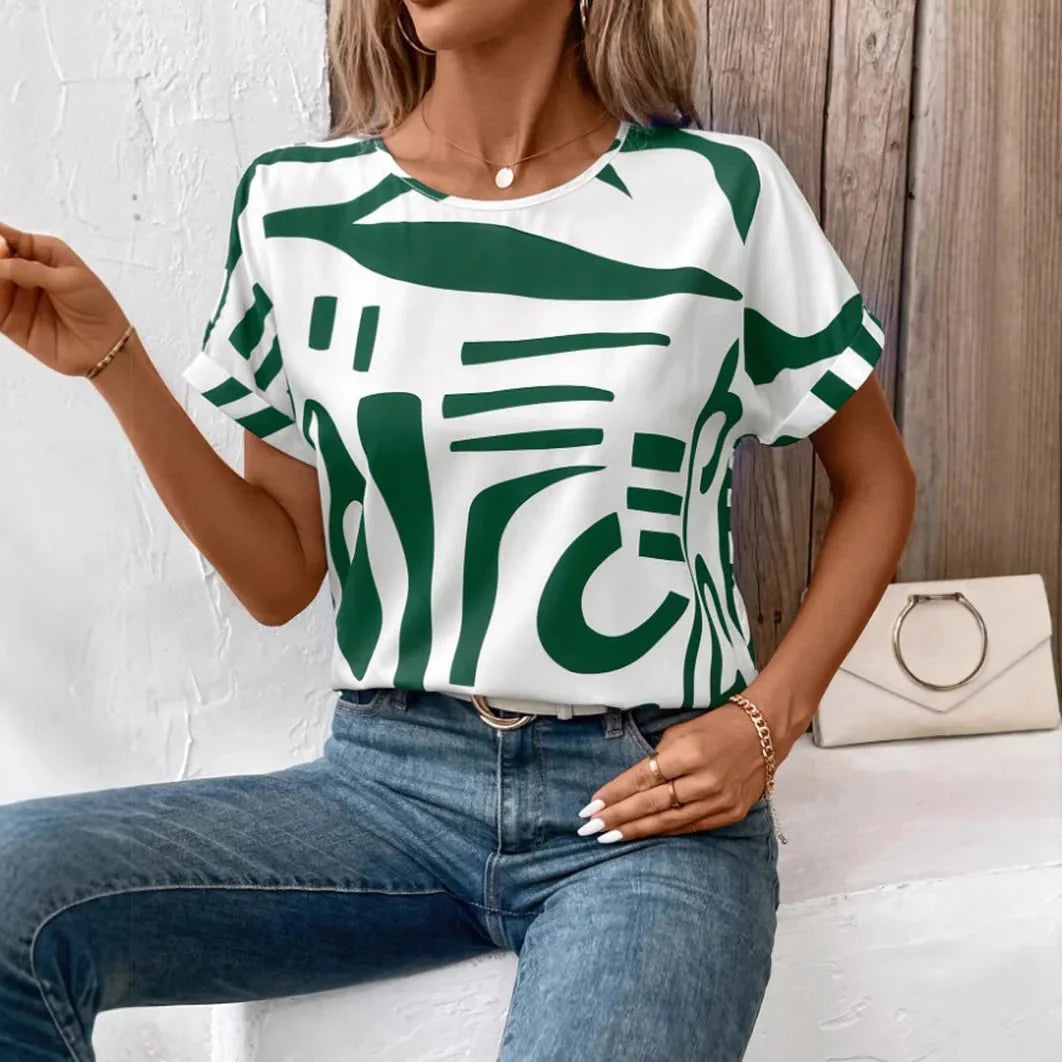 Adele - Avslappnad abstrakt t-shirt