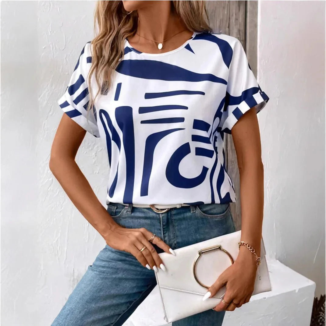 Adele - Avslappnad abstrakt t-shirt