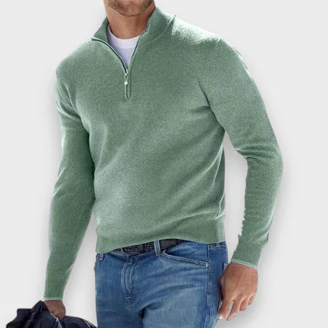 Tröja herr med halv dragkedja