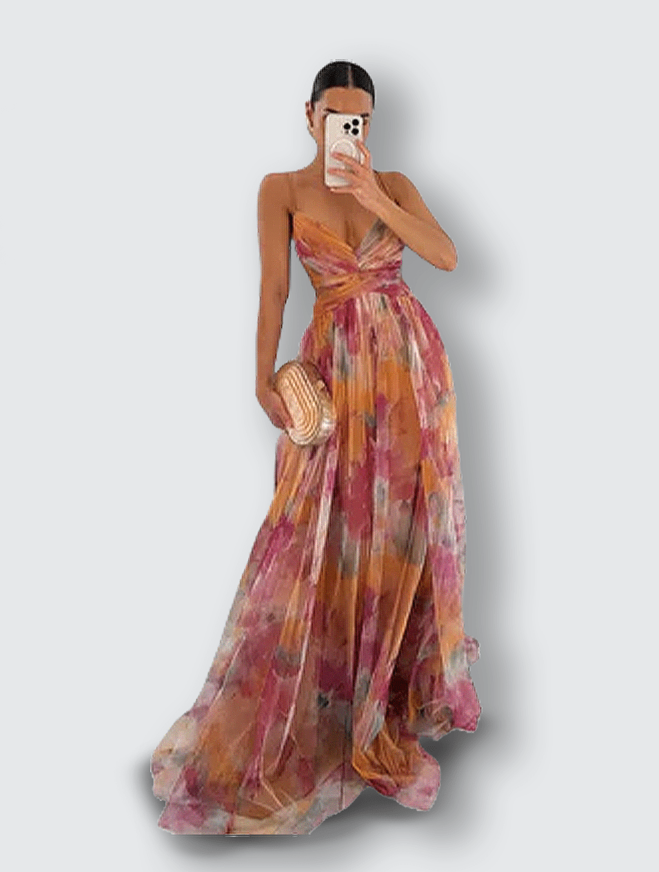 Elegant klänning i akvarellfärg