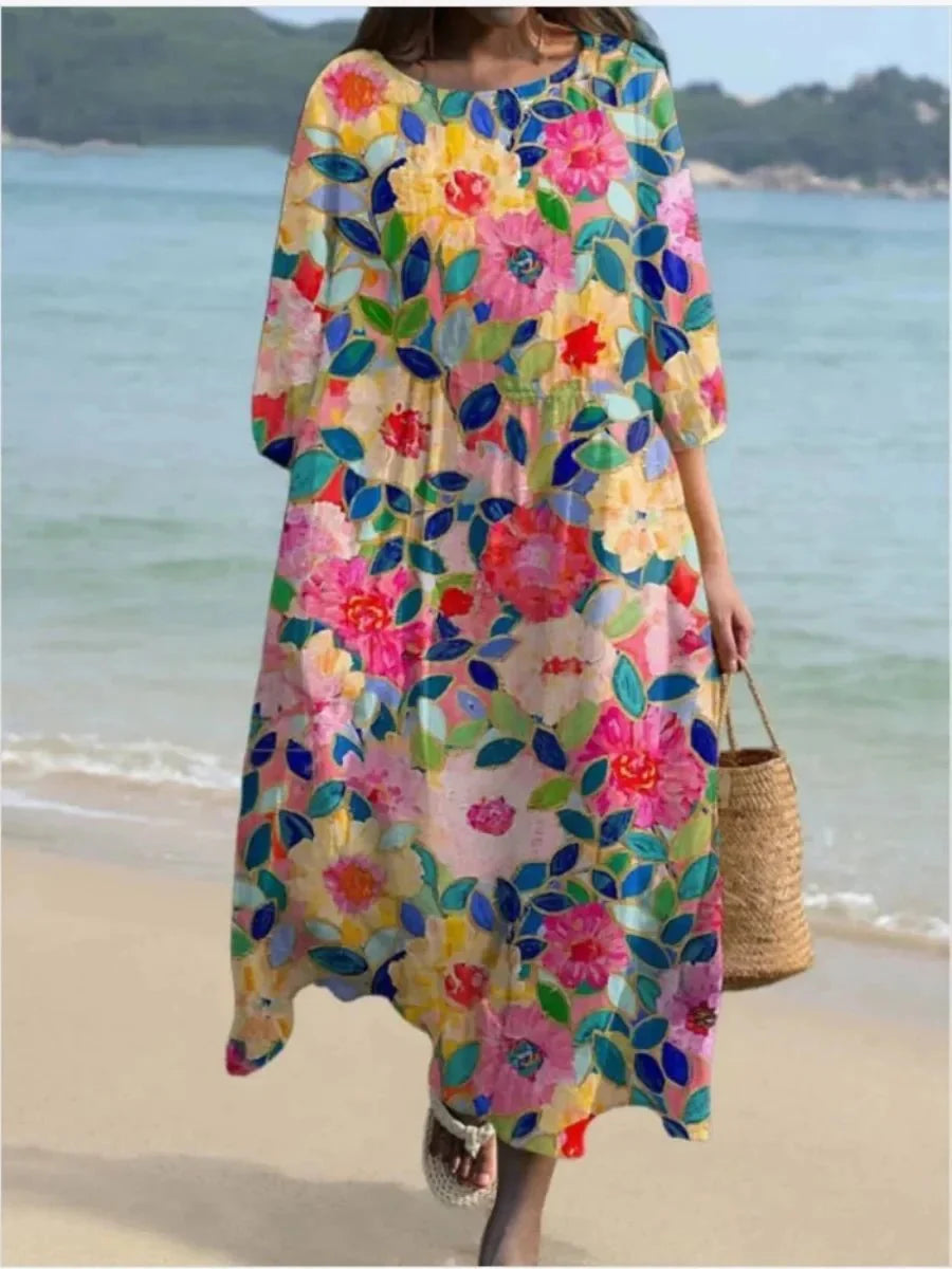 Flora -Sommarblommig klänning