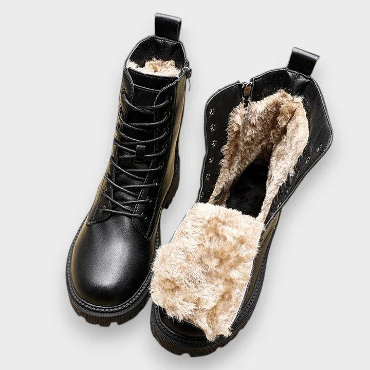 Varmfodrade boots dam med dragkedja