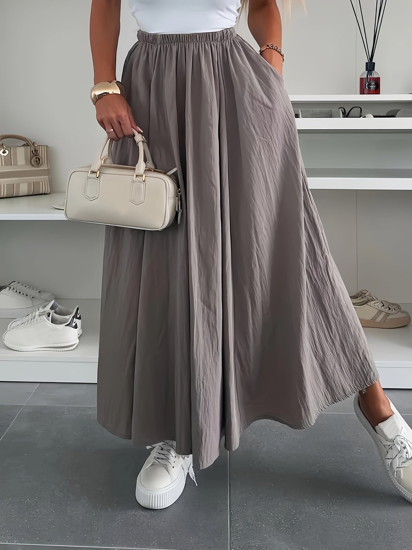 Adina – Högmidjad maxikjol med fickor