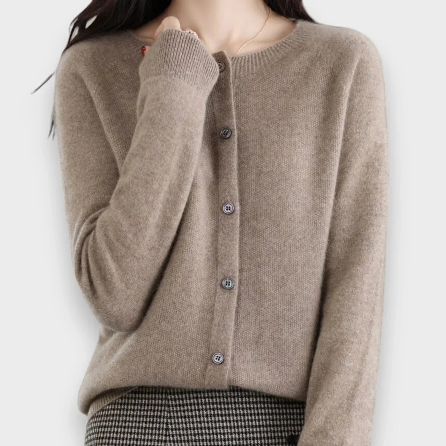 Elegant cardigan dam med knappar