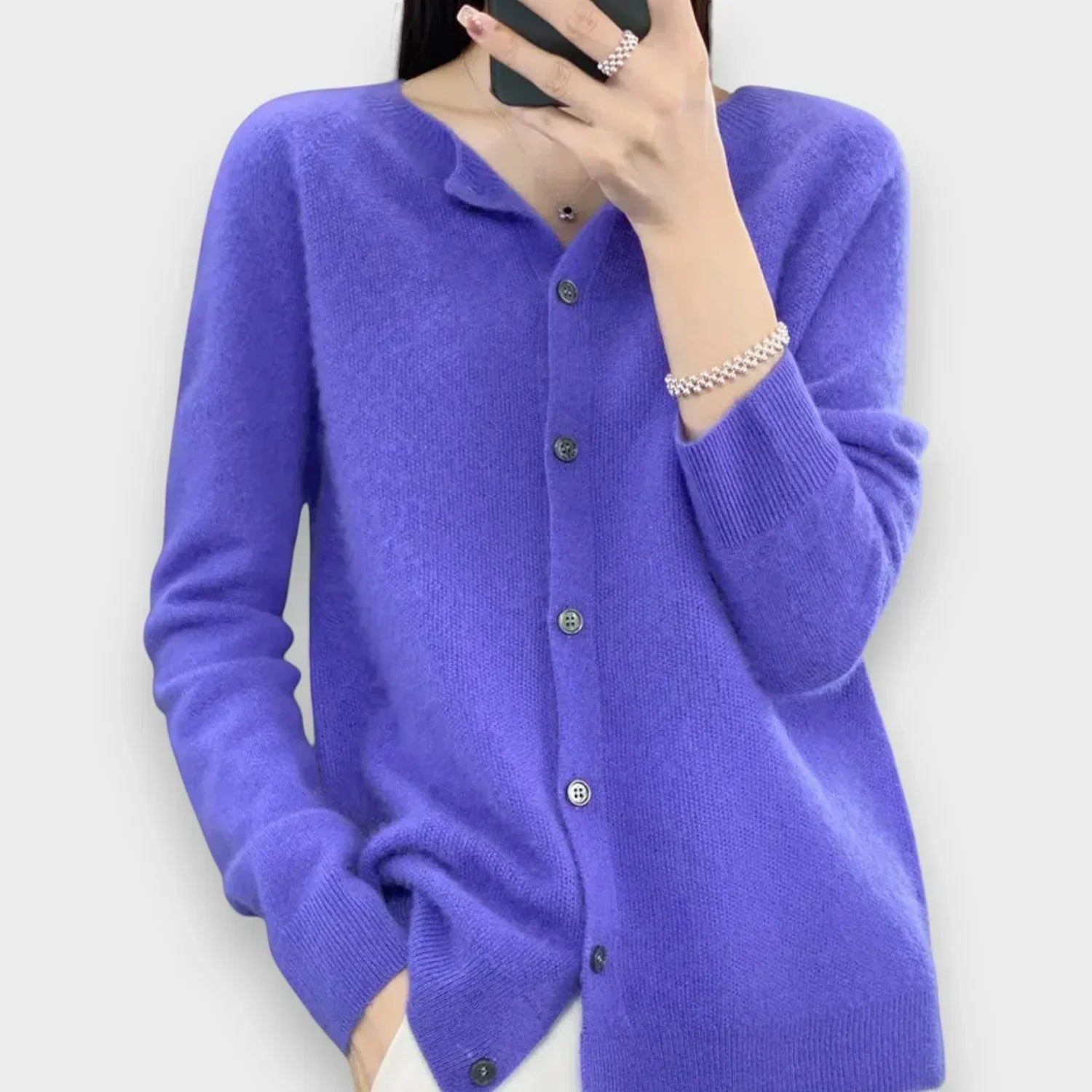 Elegant cardigan dam med knappar