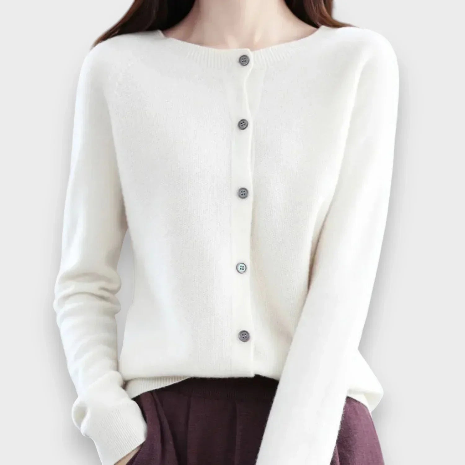 Elegant cardigan dam med knappar