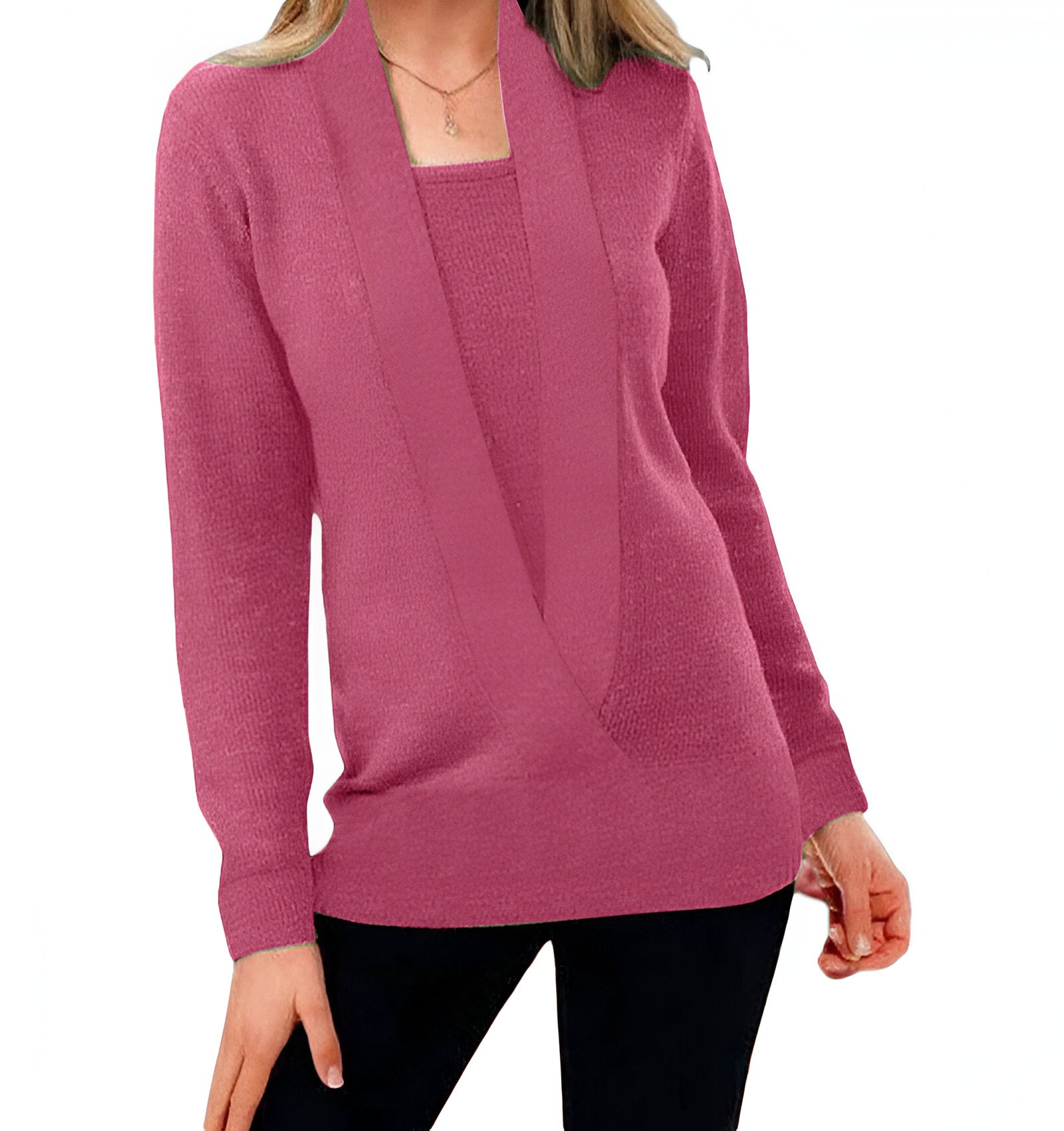 Nina | Elegant & bekväm stickad kappa med V-ringning
