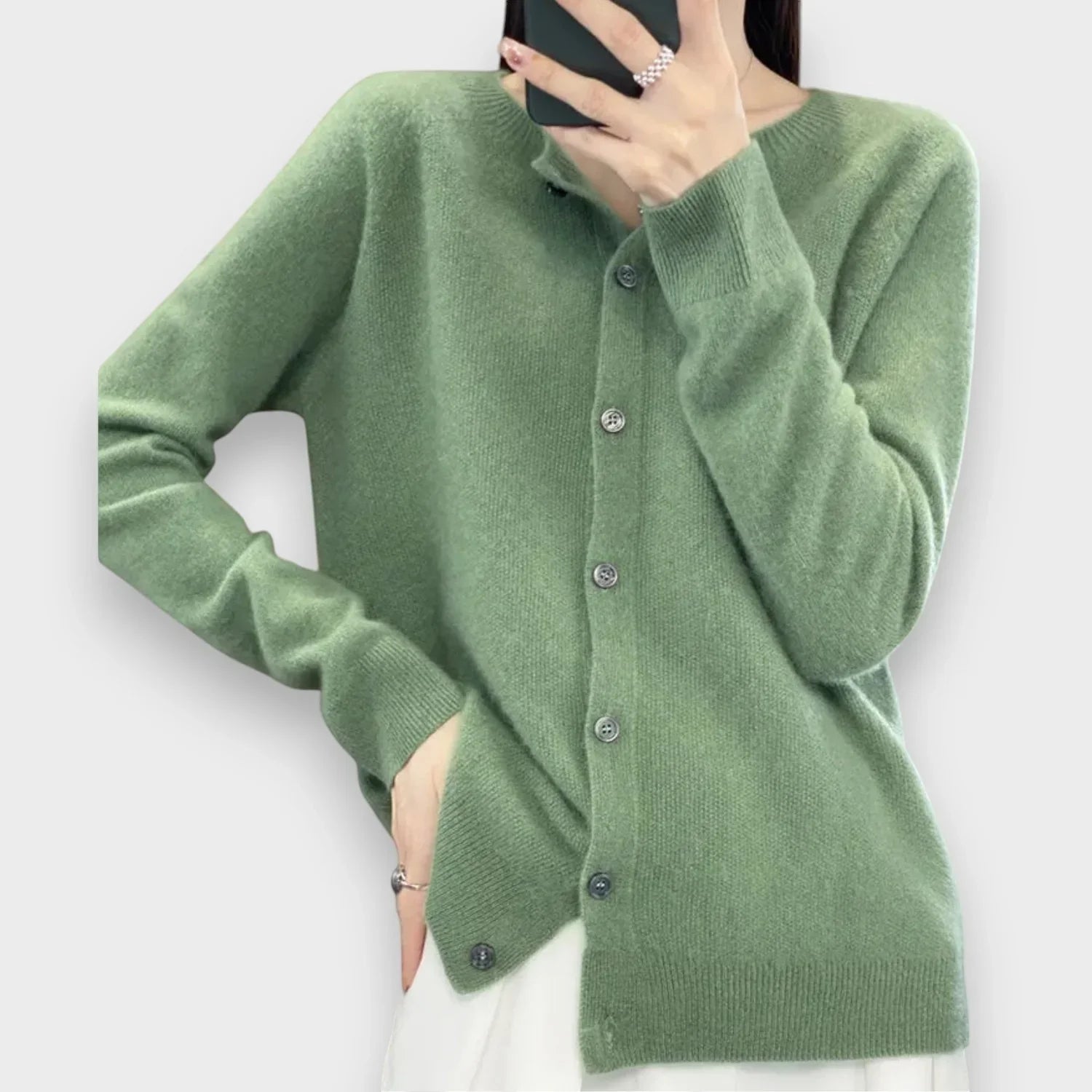 Elegant cardigan dam med knappar