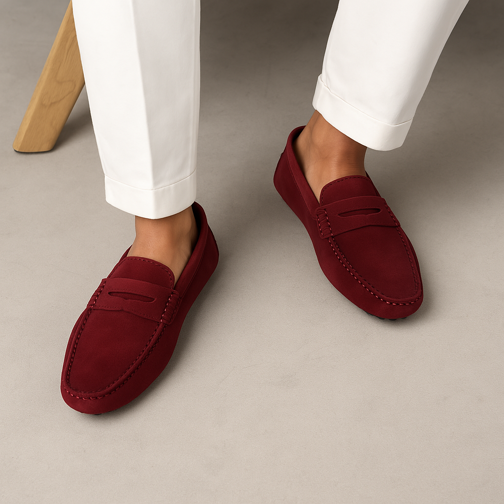 Herr Loafers i Italiensk Stil