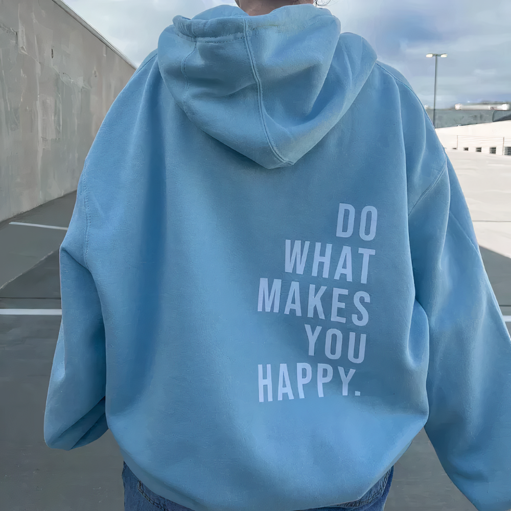 Kvinnors hooded tröja med texttryck
