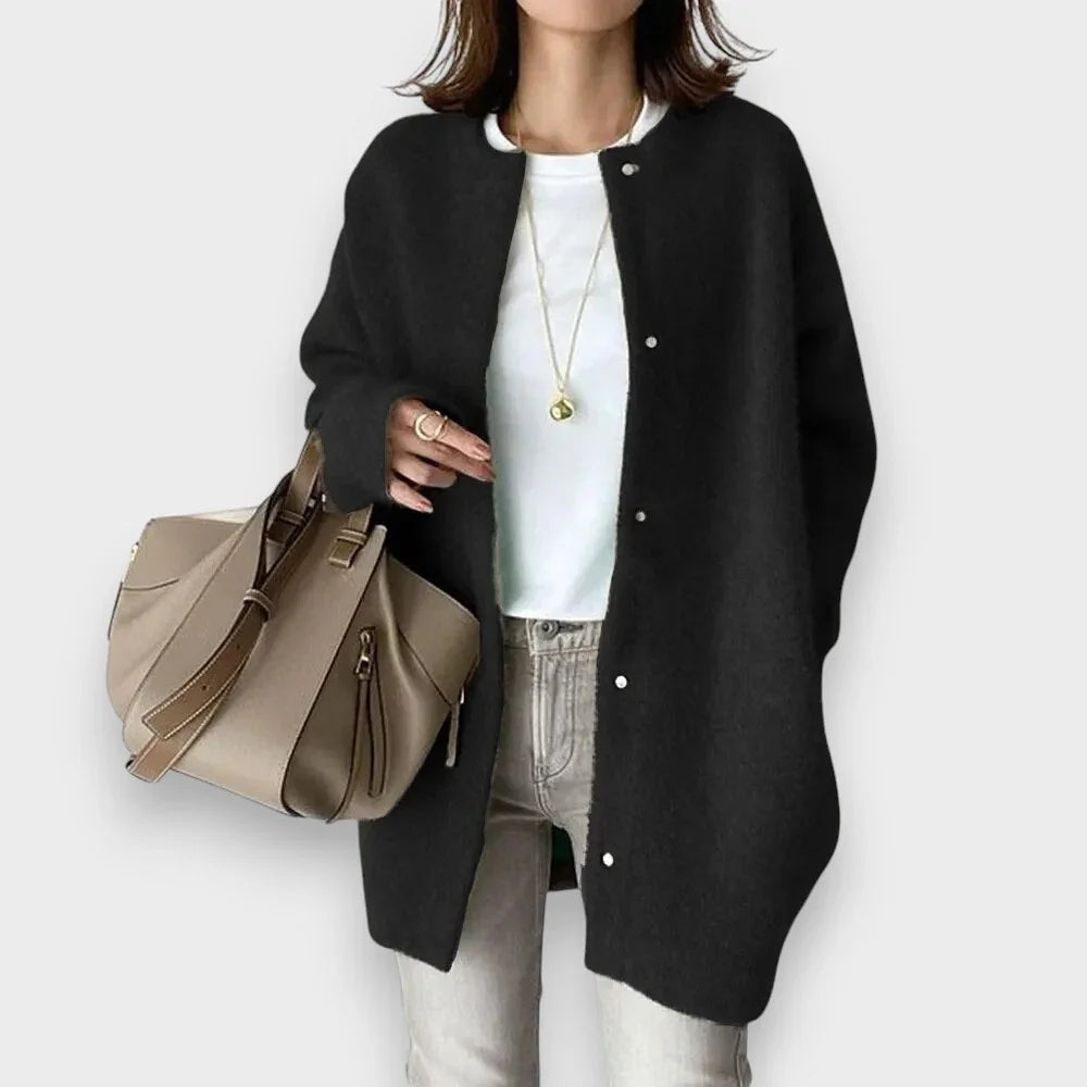 Lång cardigan dam med knappar