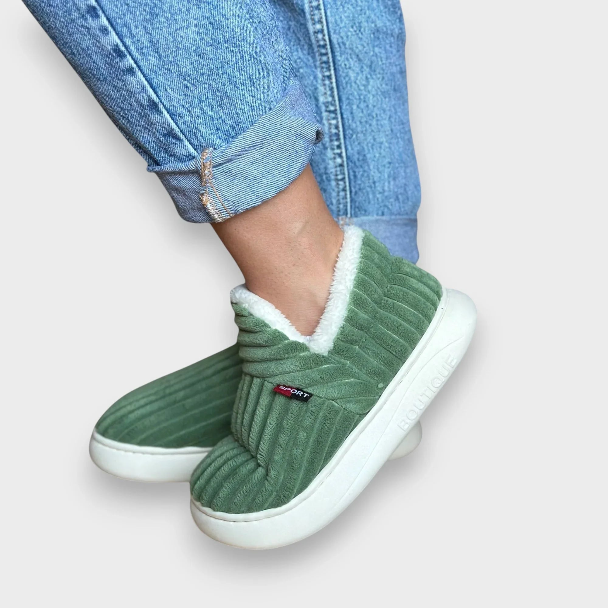 Varmfodrade tofflor dam för hemmet