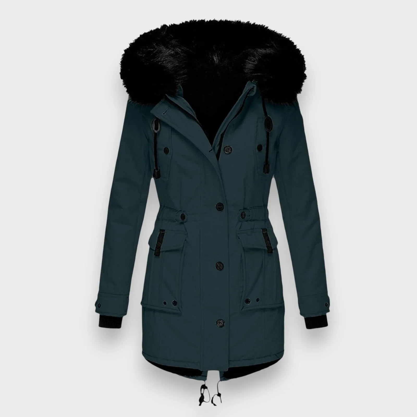 Elegant varm vinterjacka dam med huva