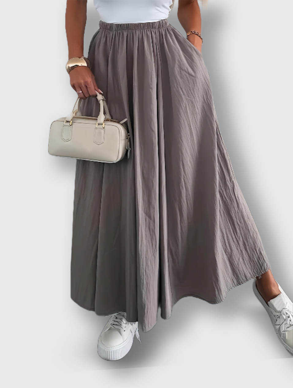 Adina – Högmidjad maxikjol med fickor