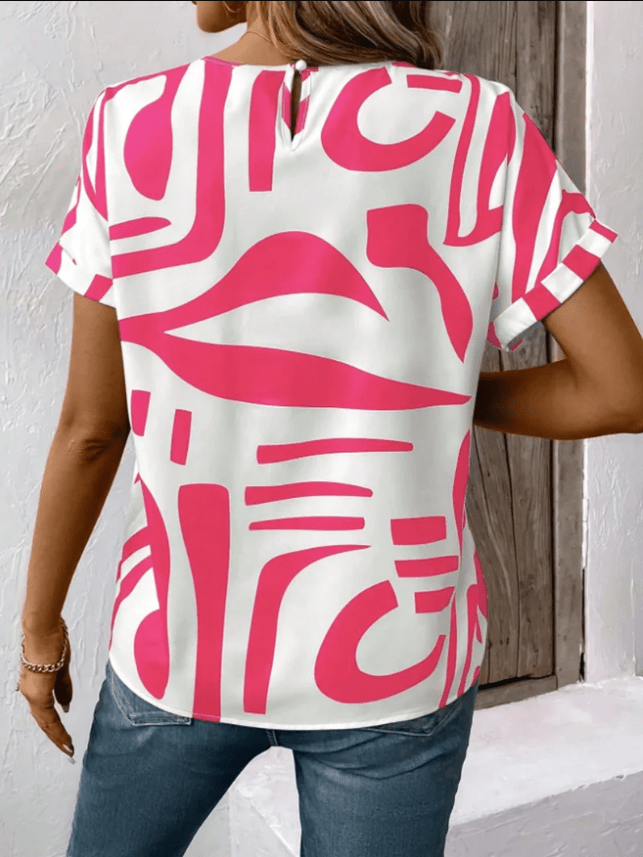 Adele - Avslappnad abstrakt t-shirt