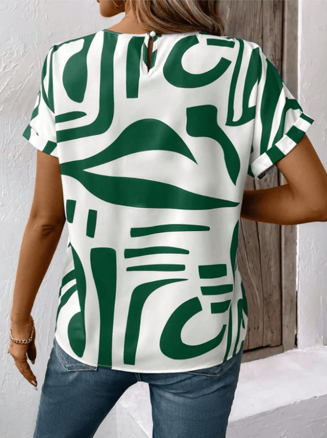 Adele - Avslappnad abstrakt t-shirt