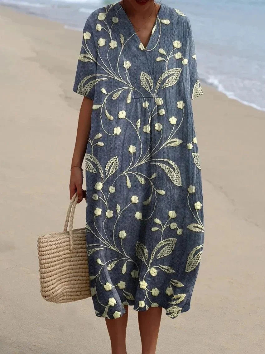 Ebba - Blommig sommarklänning med avslappnad elegans