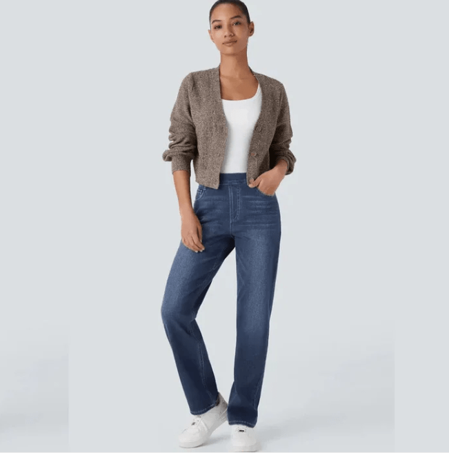 ComfortFit – Elastiska och Bekväma Byxor med Hög Midja